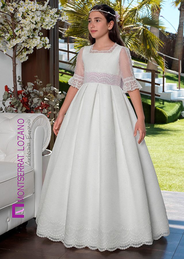 Montserrat Lozano communion dress, style 2713, front view
