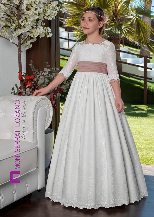 Montserrat Lozano communion dress, style 2737, front view