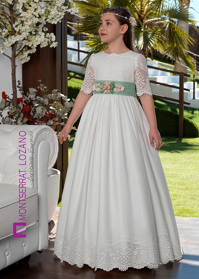 Montserrat Lozano communion dress, style 2712, front view