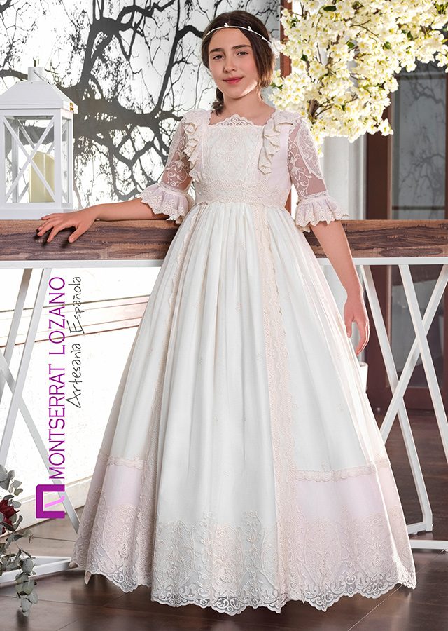 Montserrat Lozano communion dress, style 2719, front view
