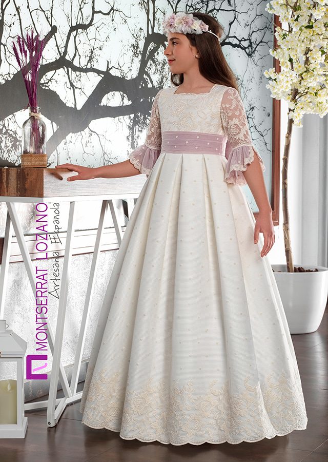 Montserrat Lozano communion dress, style 2725, front view