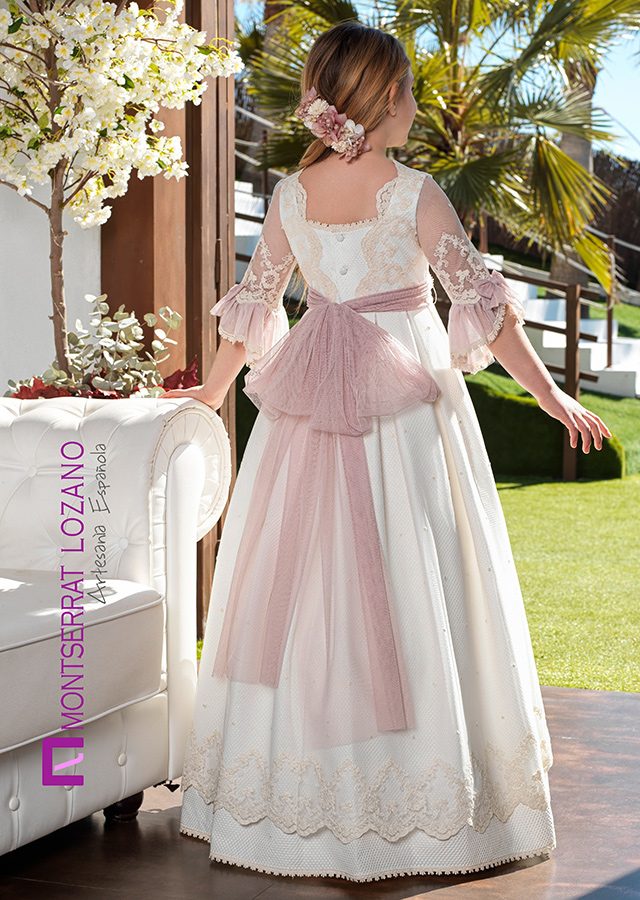 Montserrat Lozano communion dress, style 2709, back view