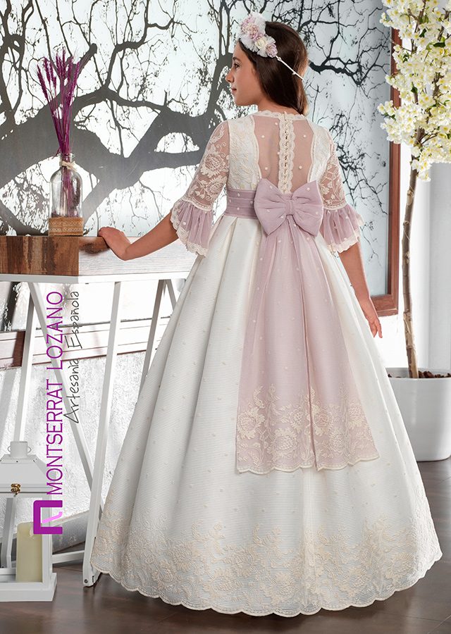 Montserrat Lozano communion dress, style 2725, back view