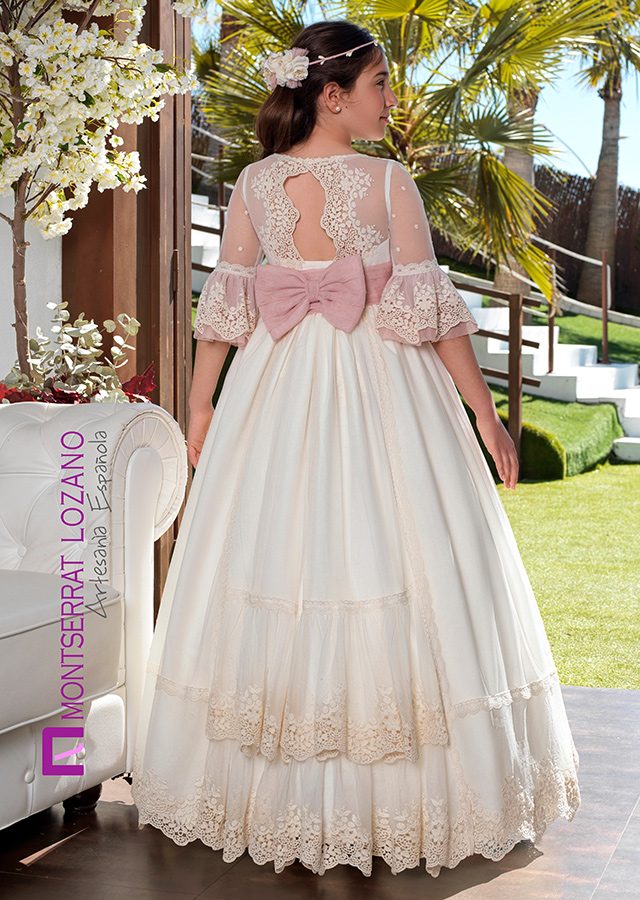 Montserrat Lozano communion dress, style 2704, back view