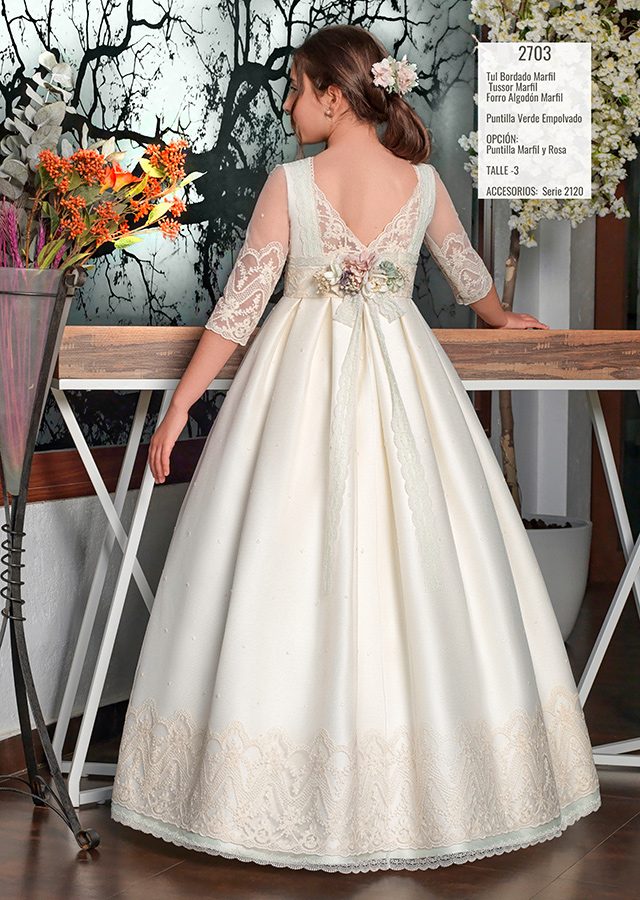 Montserrat Lozano communion dress, style 2703, back view